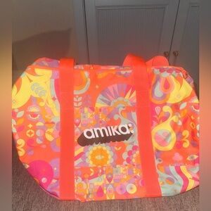Amika Vibrant Orange and Pink Travel Bag